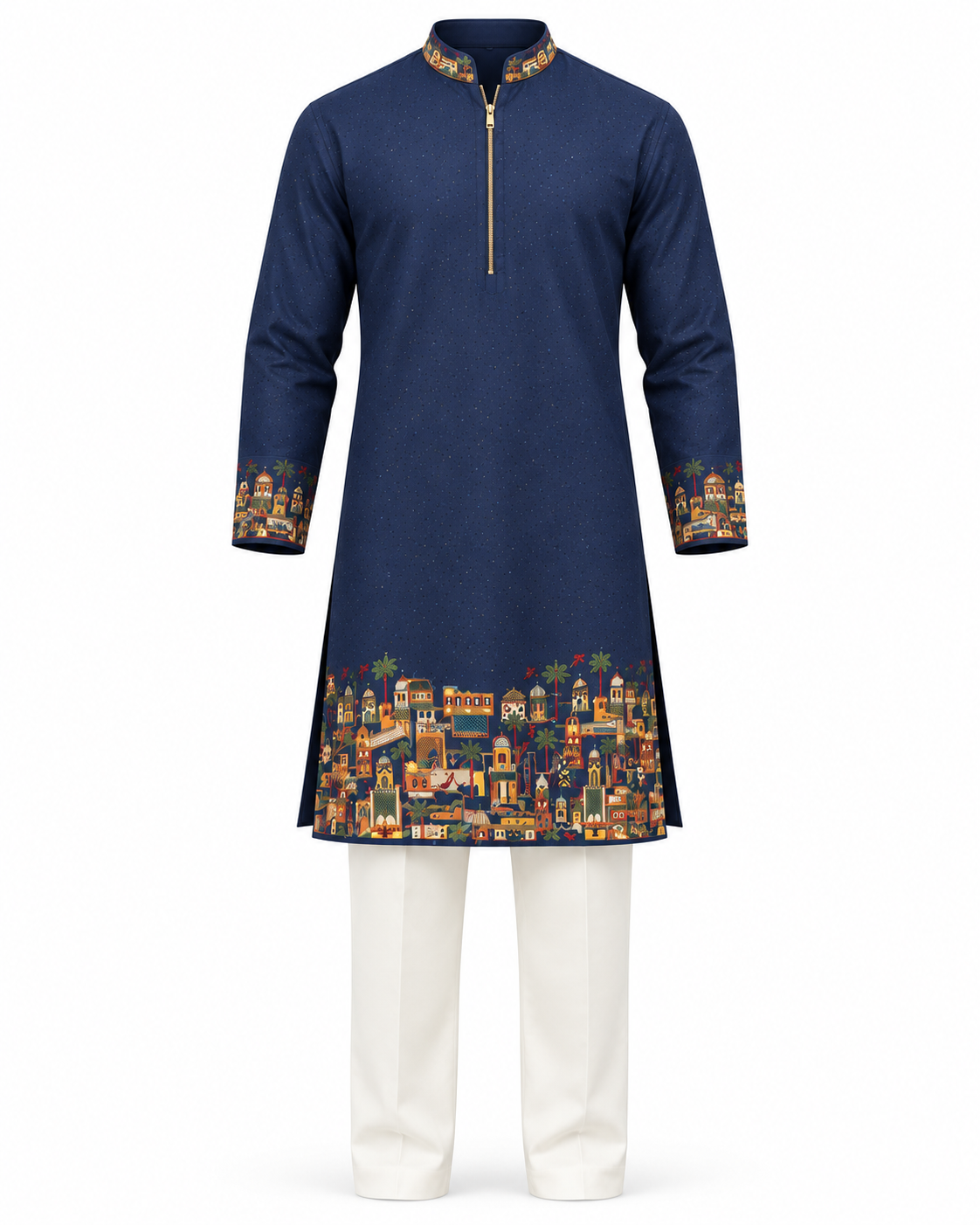 Navy Cityscape Kurta