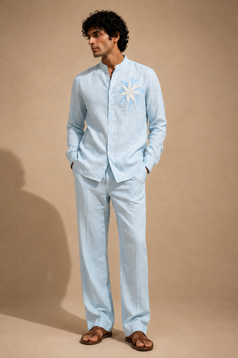 Coral Bloom Linen Co-ord Set