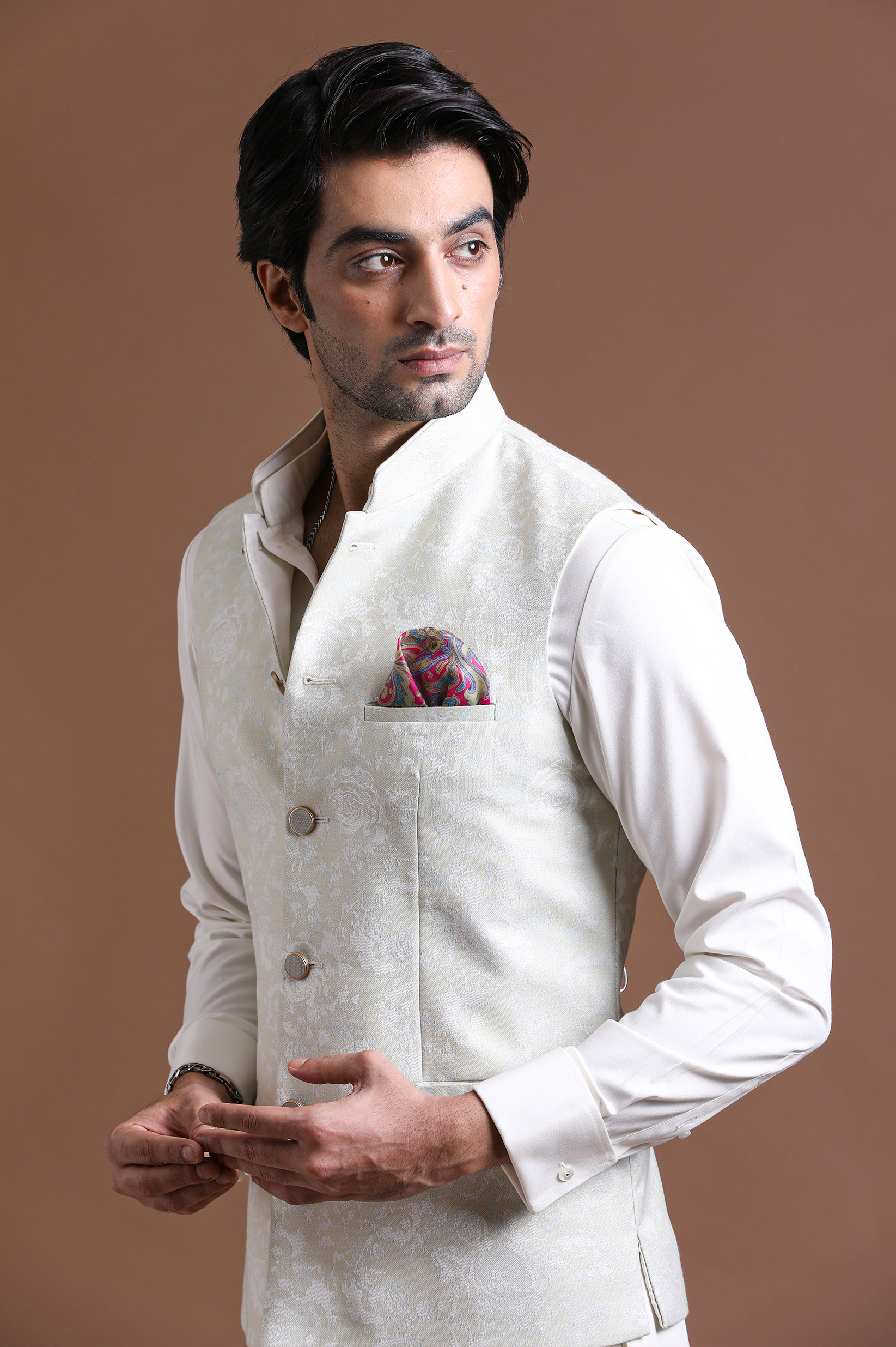 Ivory Heritage Vest Mint Green