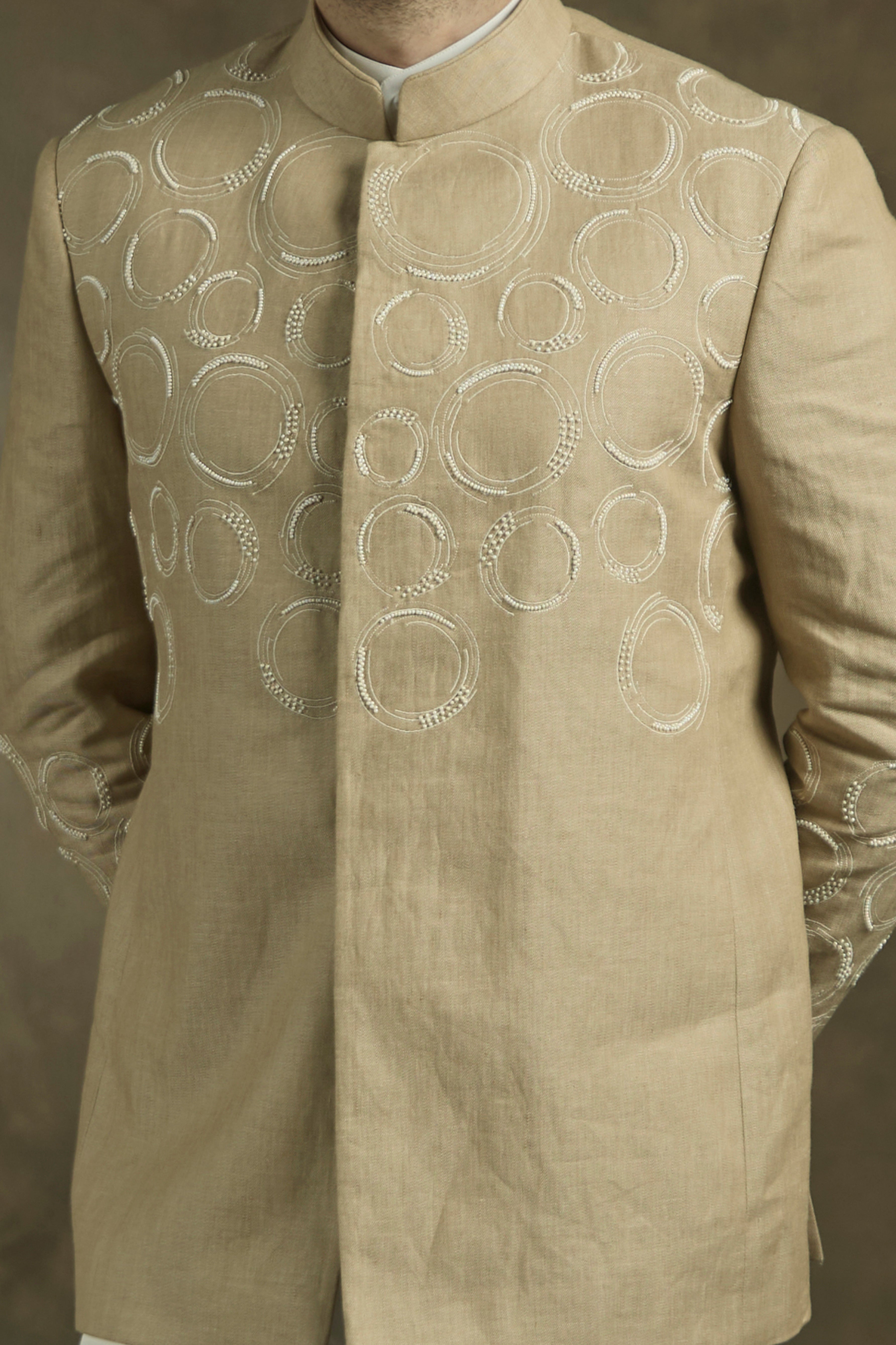 The Sand Linen Bandhgala