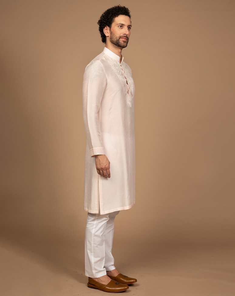 Powder Pink Kurta Stole Set