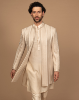 Light Beige Open Indo Western Set