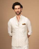 Micro Sequins Work Nehru Jacket Kurta Set