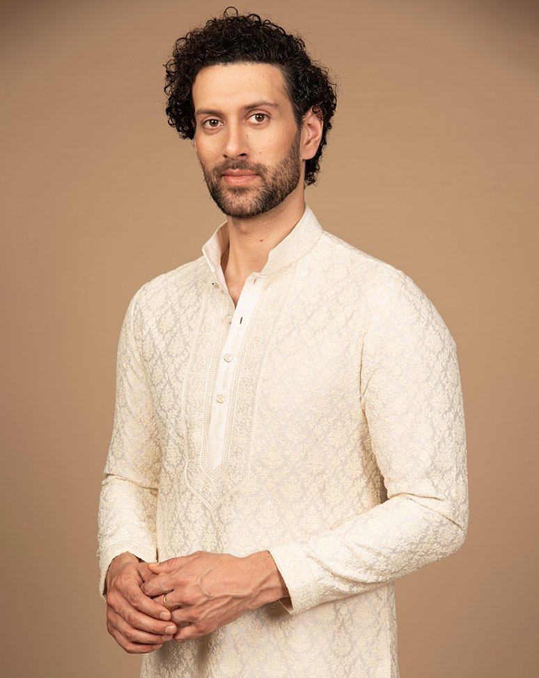 Ivory Thread work Kurta Set