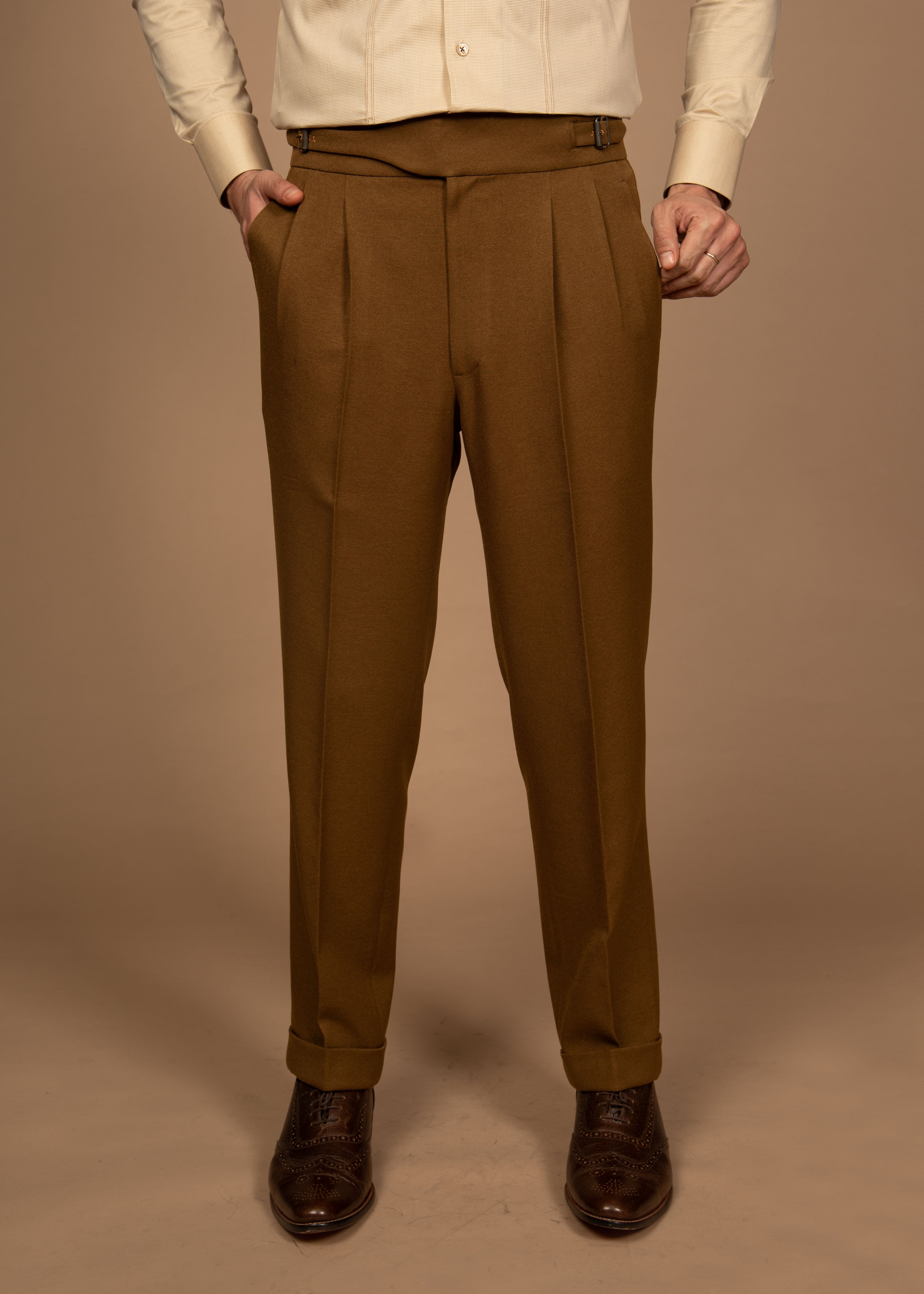 Mustard Single Pleated Trouser