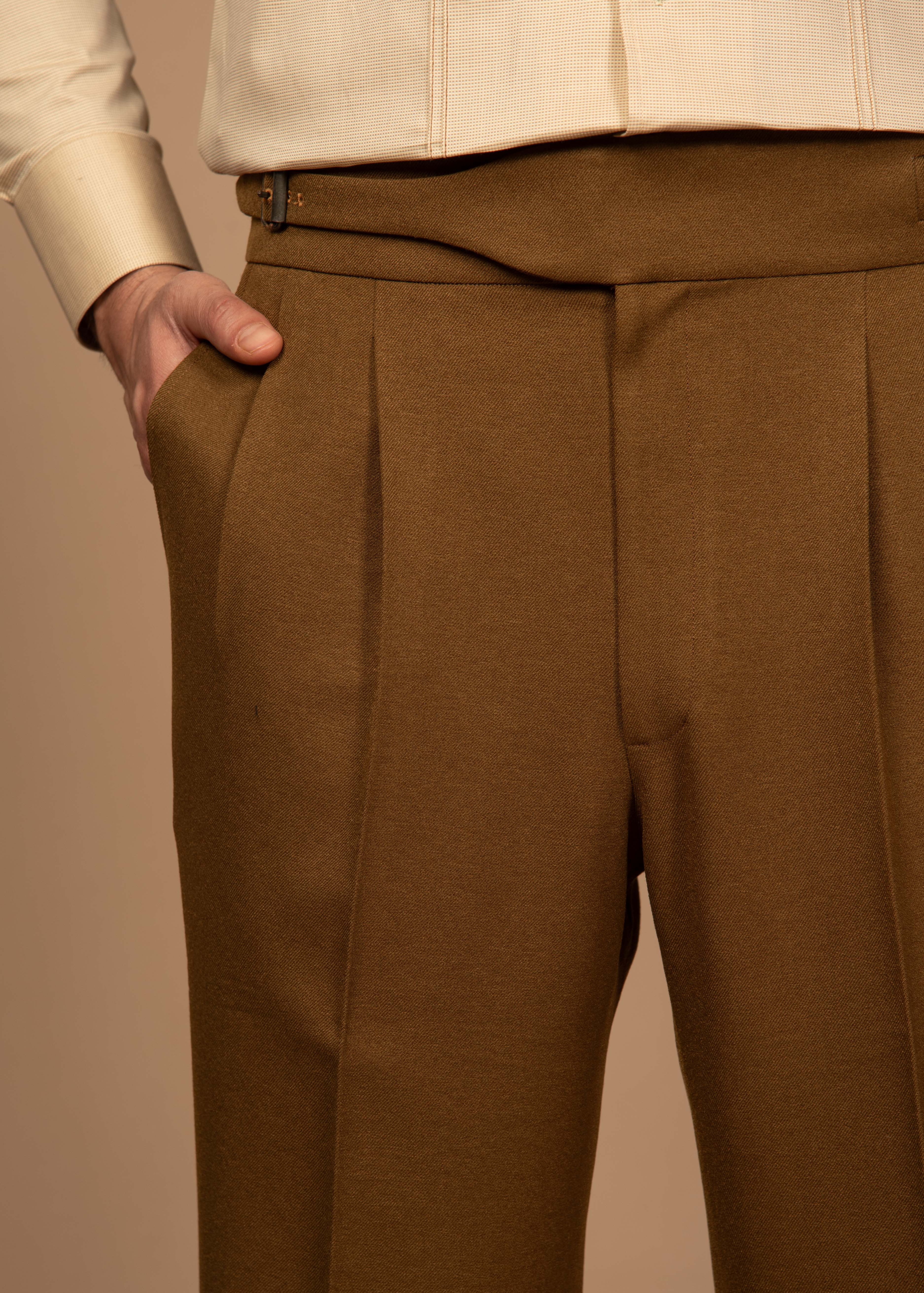 Mustard Single Pleated Trouser