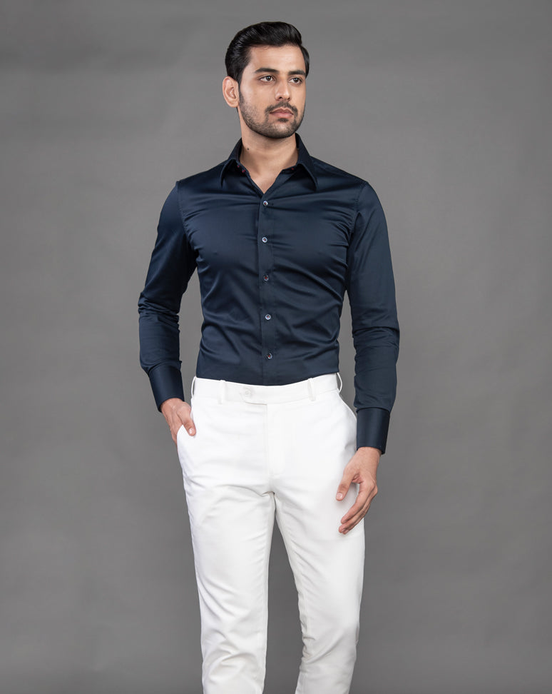 Marine Éclat – Classic Fitted Navy Shirt