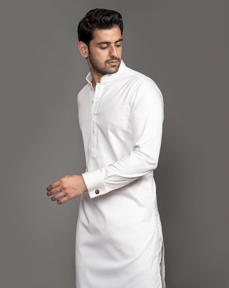 Classic White Short Kurta