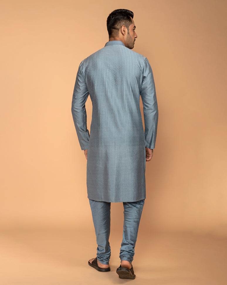 Grey multi stitch Kurta