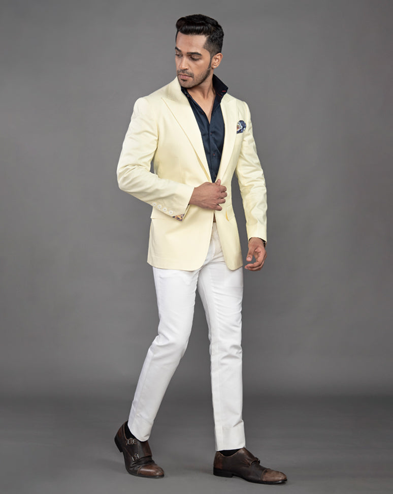 Lemon Cotton Blazer