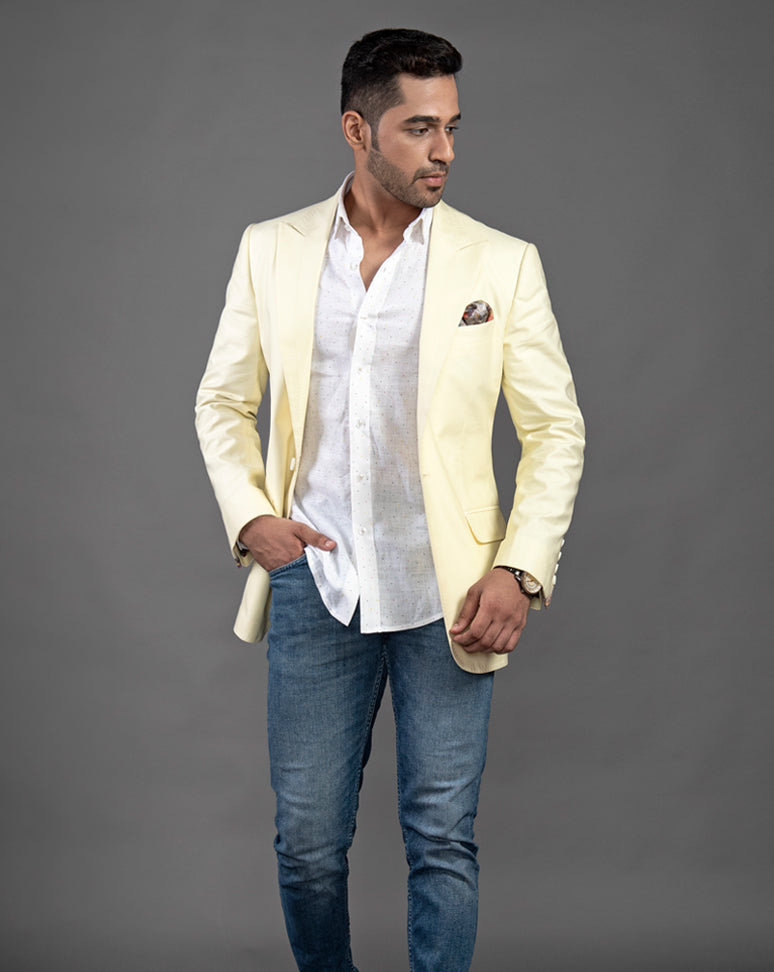 Lemon Cotton Blazer