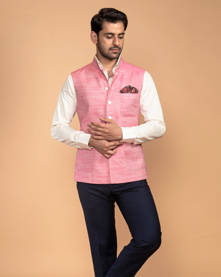 Pink Nehru Jacket