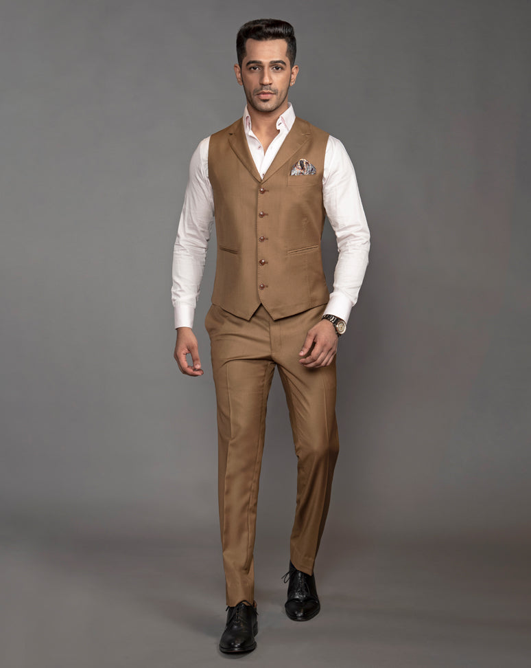 Brown Three Piece Suit