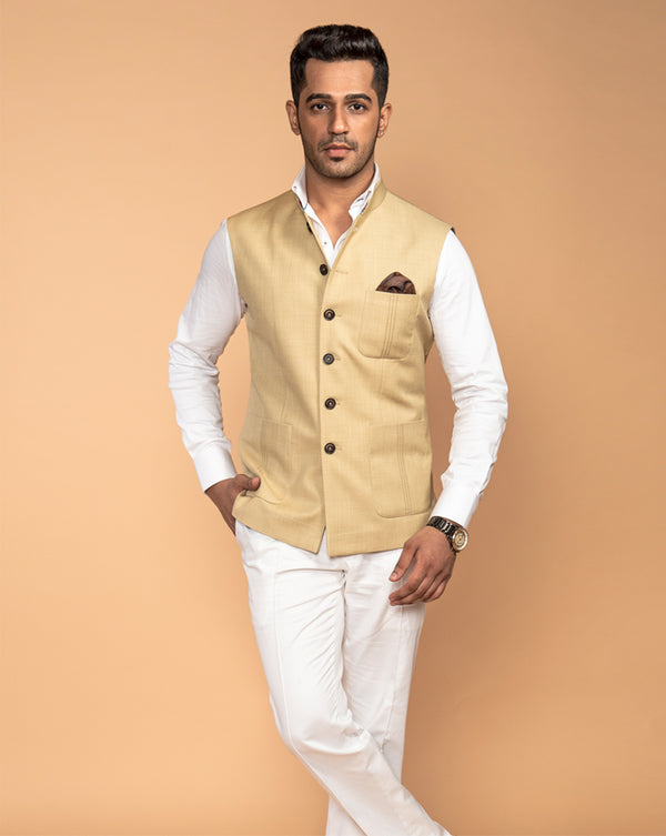 Buy TREEMODA Designer Men Pink Golden Brocade Nehru Jacket at Amazon.in