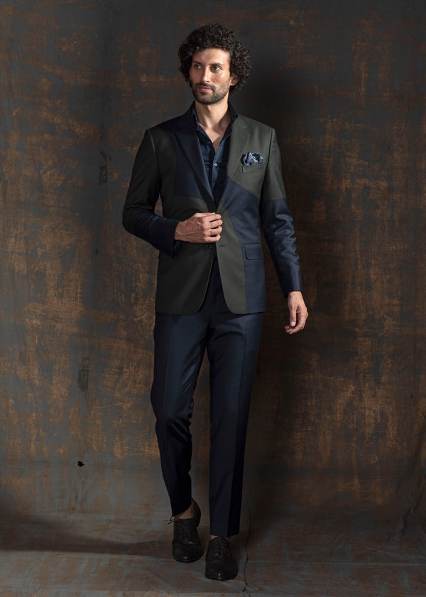 Blue and green designer blazer.