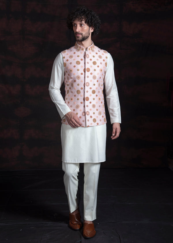 Kurta Pajama with Nehru Jacket, Pattern : Printed, Feature : Anti-Wrinkle,  Comfortable at Rs 1,690 / Piece in Delhi