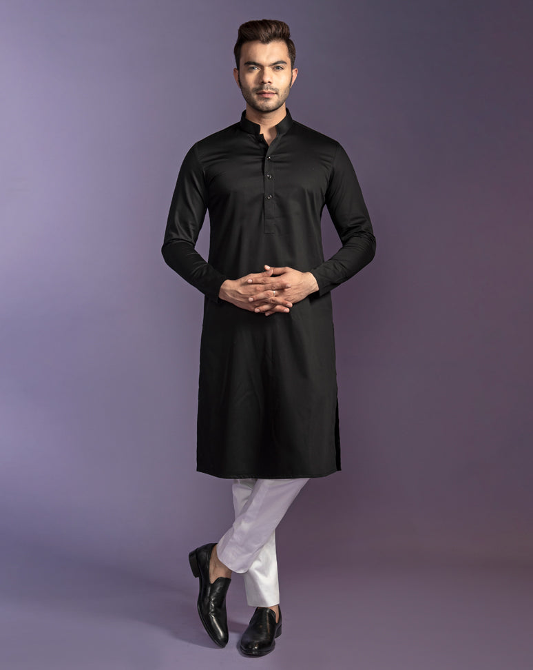 Classic Black Long Kurta