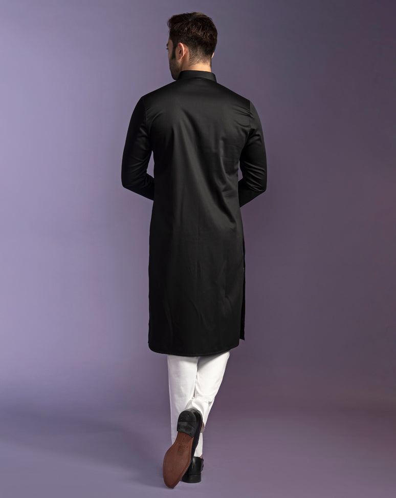 Classic Black Long Kurta