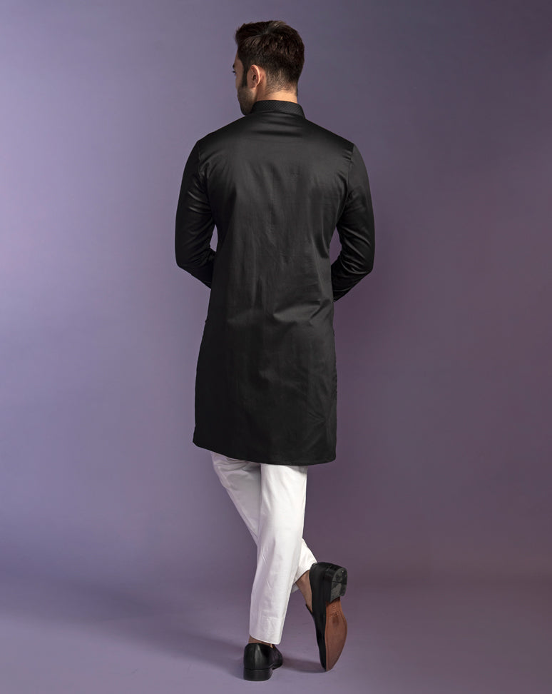 Classic Black Short Kurta