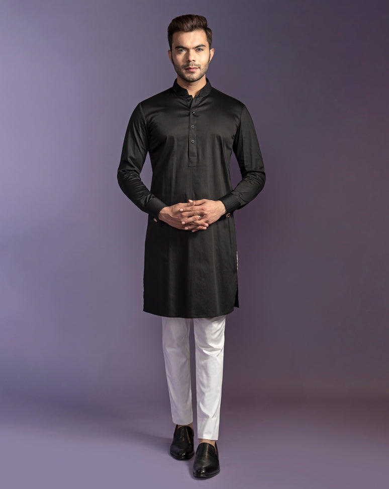 Classic Black Short Kurta