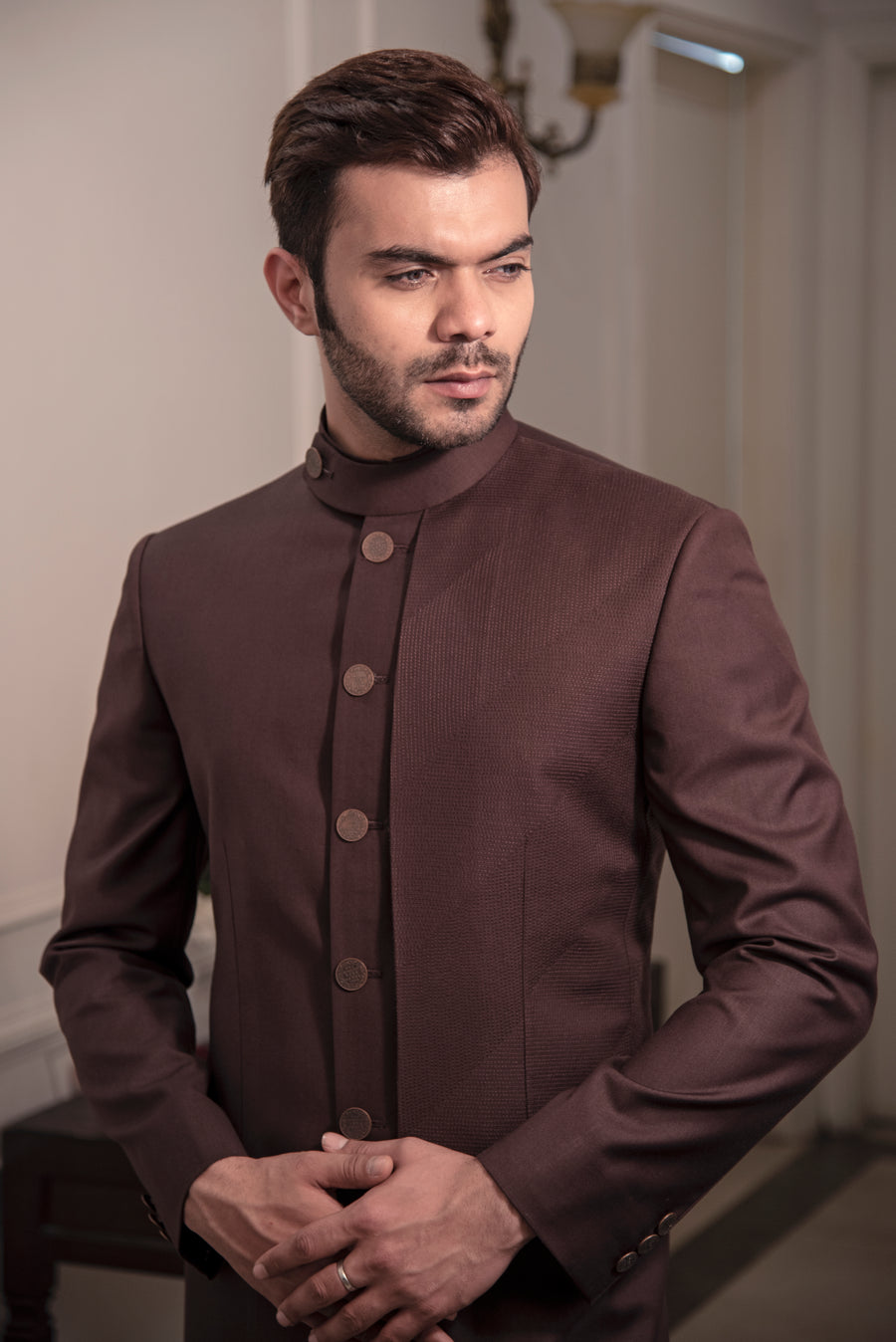 Brown Designer Indo Western Set