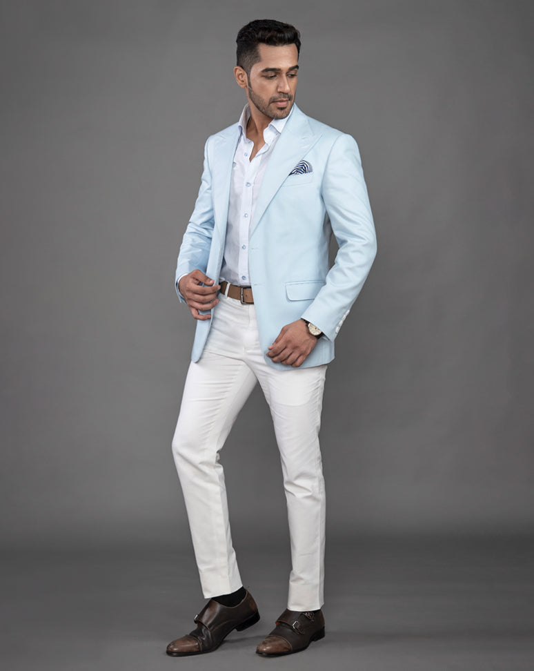 light blue blazer