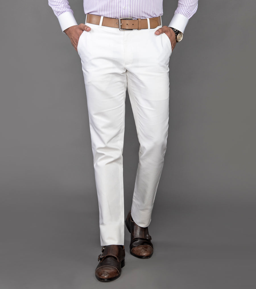 White Cotton Trousers